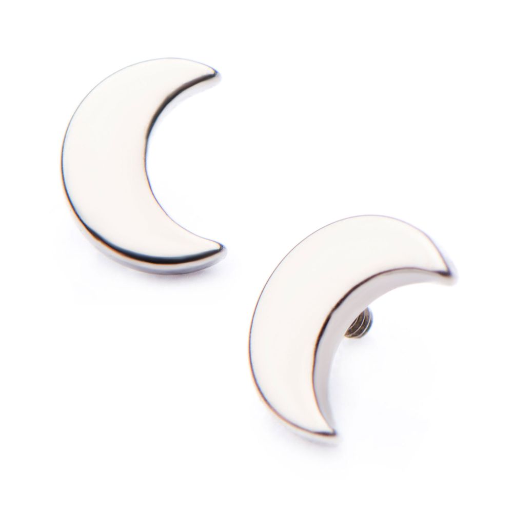 Titanium Internally Threaded Crescent Moon Tops