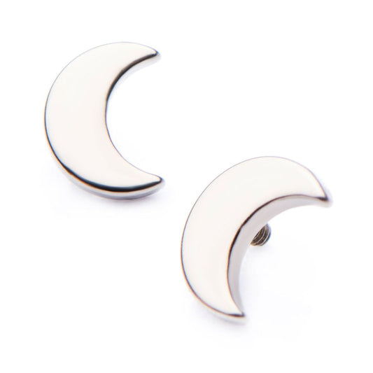Titanium Internally Threaded Crescent Moon Tops