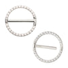 Titanium CNC Set Gem Nipple Clicker Ring | Sold by piece
