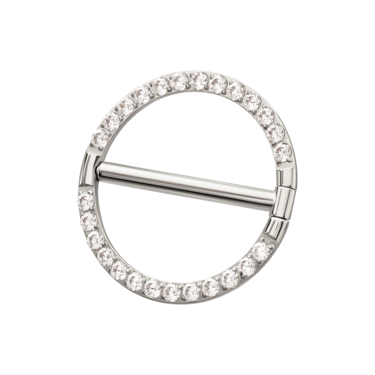 Titanium CNC Set Gem Nipple Ring Clicker | Sold by piece