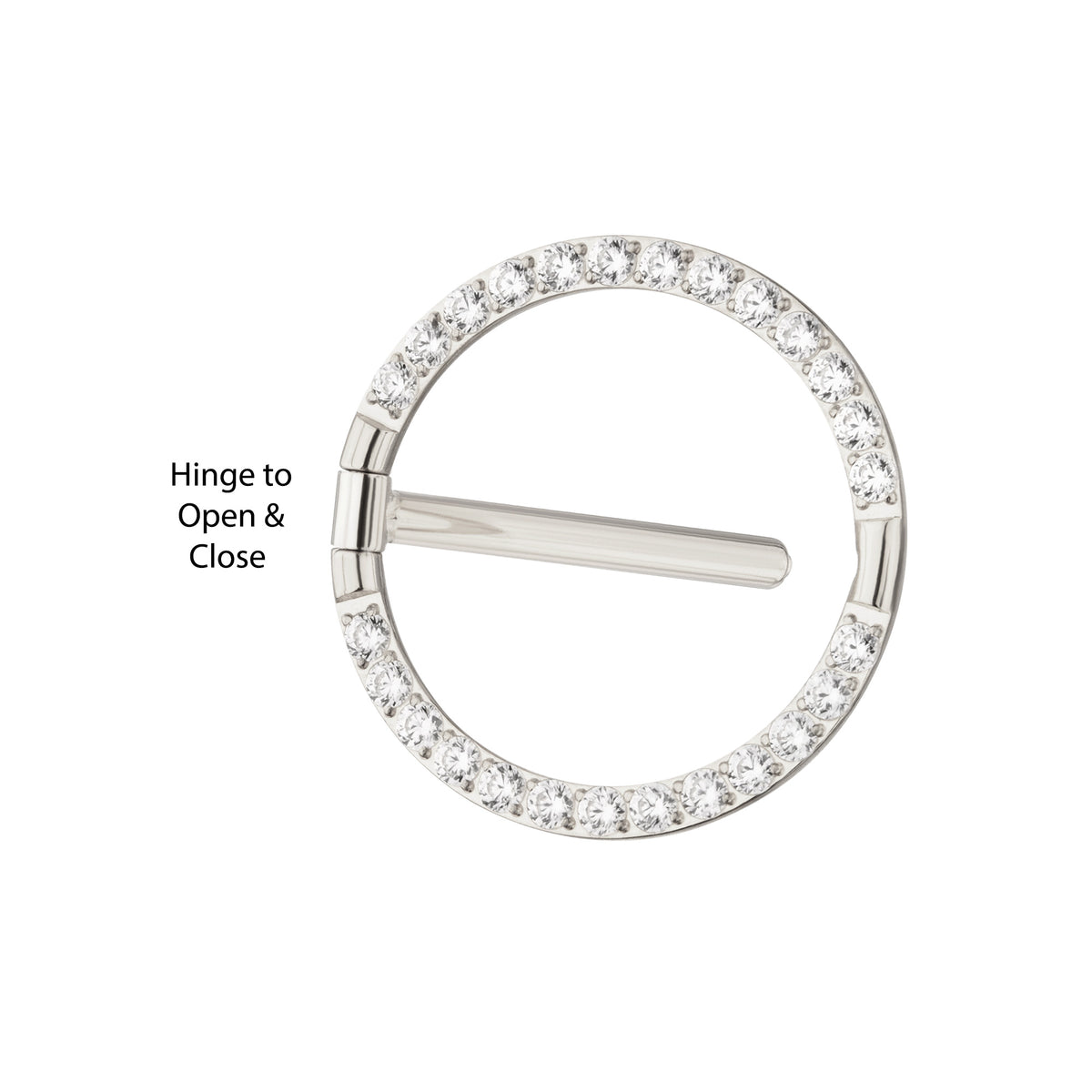 Titanium CNC Set Gem Nipple Ring Clicker | Sold by piece