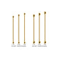 24KT Gold PVD Titanium Internally Threaded Industrial Barbell