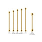 24KT Gold PVD Titanium Internally Threaded Industrial Barbell