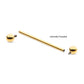 24KT Gold PVD Titanium Internally Threaded Industrial Barbell