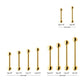 24KT Gold PVD Titanium Internally Threaded Barbell