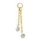 24Kt Gold PVD Titanium Floating CZ Double Round Gem Chain Dangle