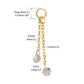 24Kt Gold PVD Titanium Floating CZ Double Round Gem Chain Dangle