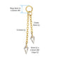 24Kt Gold PVD Titanium Floating CZ Double Kite Shape Gem Chain Dangle