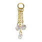 24Kt Gold PVD Titanium Floating CZ Triple Round Gem Chain Dangle