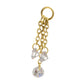 24Kt Gold PVD Titanium Floating CZ Triple Round Gem Chain Dangle