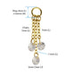 24Kt Gold PVD Titanium Floating CZ Triple Round Gem Chain Dangle
