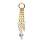 24Kt Gold PVD Titanium Floating CZ Triple Kite Shape Gem Chain Dangle