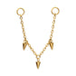 24Kt Gold PVD Titanium Triple Spike Rolo Chain Dangle