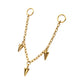 24Kt Gold PVD Titanium Triple Spike Rolo Chain Dangle