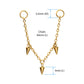 24Kt Gold PVD Titanium Triple Spike Rolo Chain Dangle