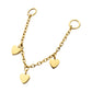 24Kt Gold PVD Titanium Triple Heart Rolo Chain Dangle