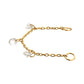 24Kt Gold PVD Titanium Triple Round Floating CZ Gem Rolo Chain Dangle