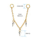 24Kt Gold PVD Titanium Triple Kite Floating CZ Gem Rolo Chain Dangle