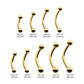 24KT Gold PVD Titanium Internally Threaded Curved Barbell