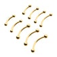 24KT Gold PVD Titanium Internally Threaded Curved Barbell