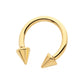 24Kt Gold PVD Titanium Internally Threaded Spike Ends Circular Barbell
