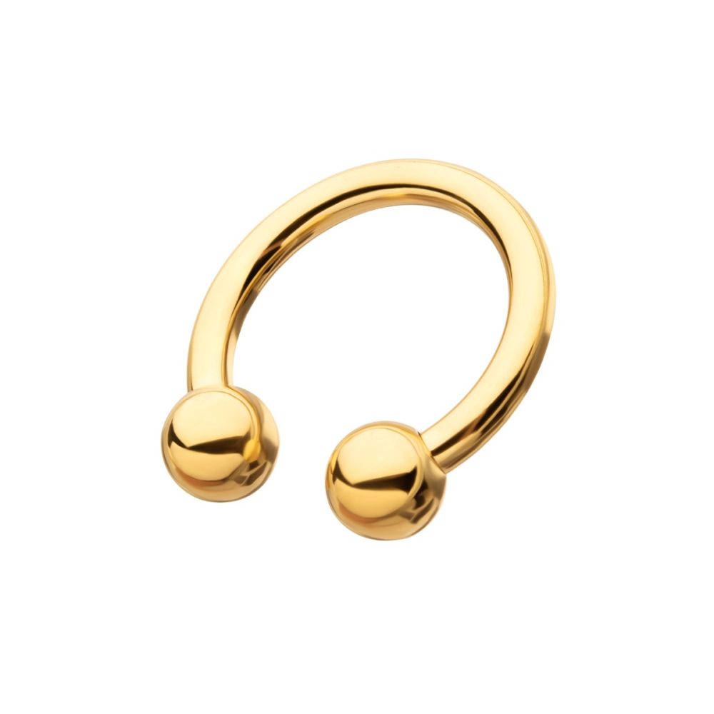 24KT-Gold PVD Titanium Internally Threaded Circular Barbell
