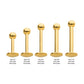 24KT Gold PVD Titanium Internally Threaded Labret with 4mm Base and 3mm Ball