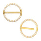 24Kt Gold PVD Titanium CNC Set Gem Nipple Clicker Ring | Sold by piece