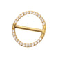 24Kt Gold PVD Titanium CNC Set Gem Nipple Ring Clicker | Sold by piece