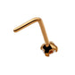 24KT Gold PVD Titanium with 4-Prong Set CZ L-Shape Nose Pin