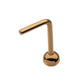 24KT Gold PVD Titanium with Bezel Set Swarovski Crystal L-Shape Nose Pin