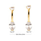 24Kt Gold PVD Titanium Internally Threaded Double Gem with Prong Set Oval Fixed Bottom Navel