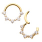 24Kt Gold PVD Titanium Prong Set 1mm and 2mm Cluster Gem Front Facing Hinged Segment Clicker