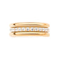 24Kt Gold PVD Titanium Triple Stacked with CNC Set CZ Center Line Side Facing Hinged Segment Clicker