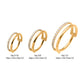 24Kt Gold PVD Titanium Side Facing Hinged Segment Clicker with Single Hoop Full Clear CNC Set Round CZ
