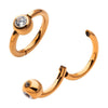 24Kt Gold PVD Titanium Bezel Set Round Gem Side Facing Hinged Segment Clicker