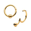 24KT Gold PVD Titanium Ball Hinged Segment Ring
