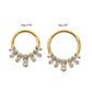 24Kt Gold PVD Titanium 7-Baguette Prong Set Gem Fan Front Facing Hinged Segment Clicker