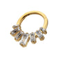 24Kt Gold PVD Titanium 7-Baguette Prong Set Gem Fan Front Facing Hinged Segment Clicker