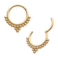 24KT Gold PVD Titanium Beaded Classic Clustered Front Facing Hinged Segment Clicker