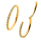 24KT Gold PVD Titanium CNC Set White Opal Eternity Side Facing Hinged Segment Clicker