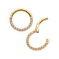 24KT Gold PVD Titanium CNC Set Clear CZ Eternity Front Facing Hinged Segment Clicker