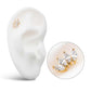 24Kt Gold PVD Titanium Internally Threaded with Prong Set Marquise CZ 4-Cluster Top