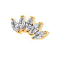 24Kt Gold PVD Titanium Internally Threaded with Prong Set Marquise CZ 5-Cluster Top
