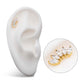 24Kt Gold PVD Titanium Internally Threaded with Prong Set Marquise CZ 5-Cluster Top
