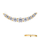 24Kt Gold PVD Titanium Internally Threaded with Prong Set Round CZ 9-Cluster Top
