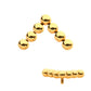 24Kt Gold PVD Titanium Internally Threaded 7-Bead Triangle Shape Top