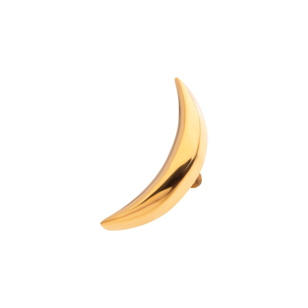 24Kt Gold PVD Titanium Internally Threaded Dome Moon Top
