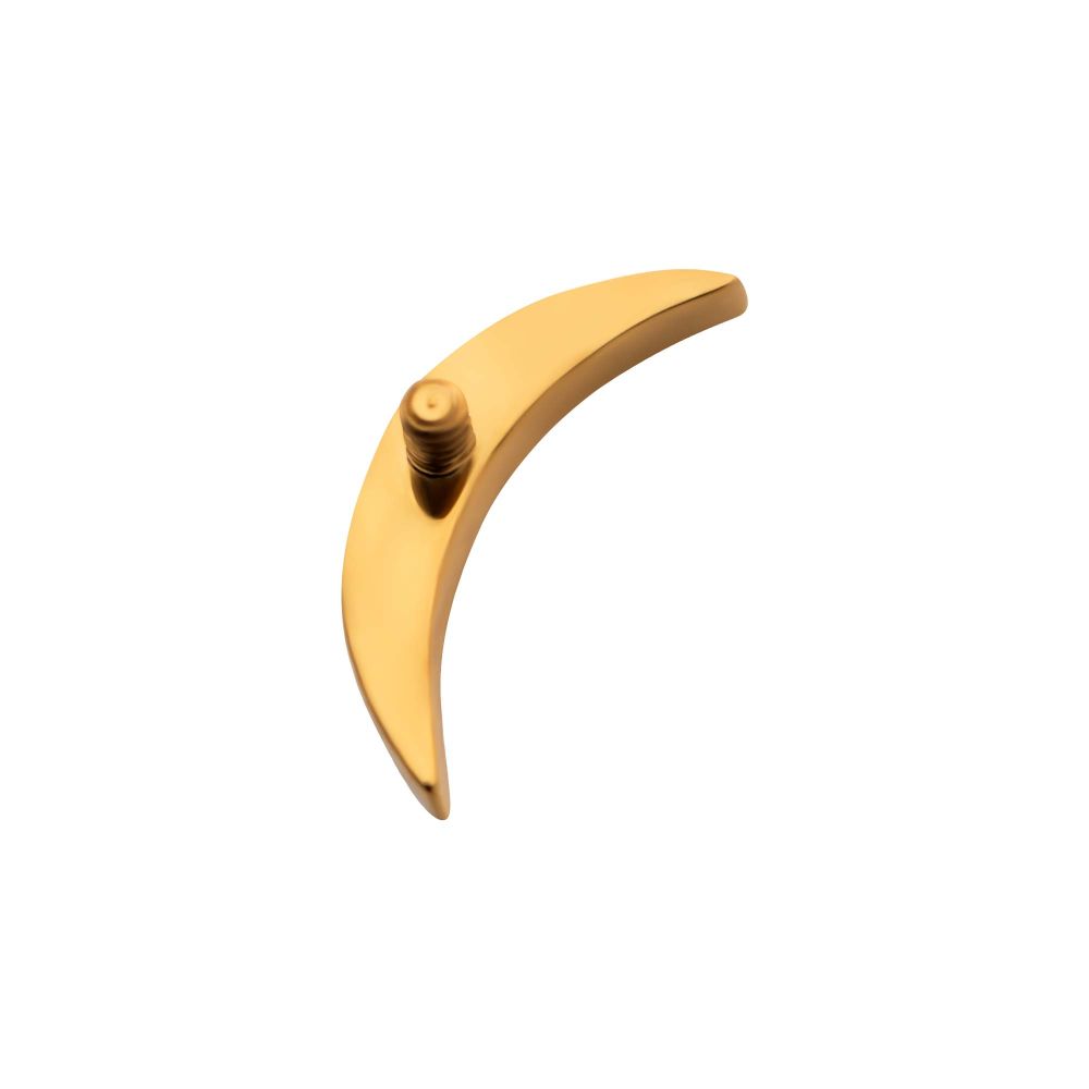 24Kt Gold PVD Titanium Internally Threaded Dome Moon Top