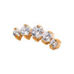 24KT Gold PVD Titanium Internally Threaded with Prong Set Clear CZ 5-Cluster Top
